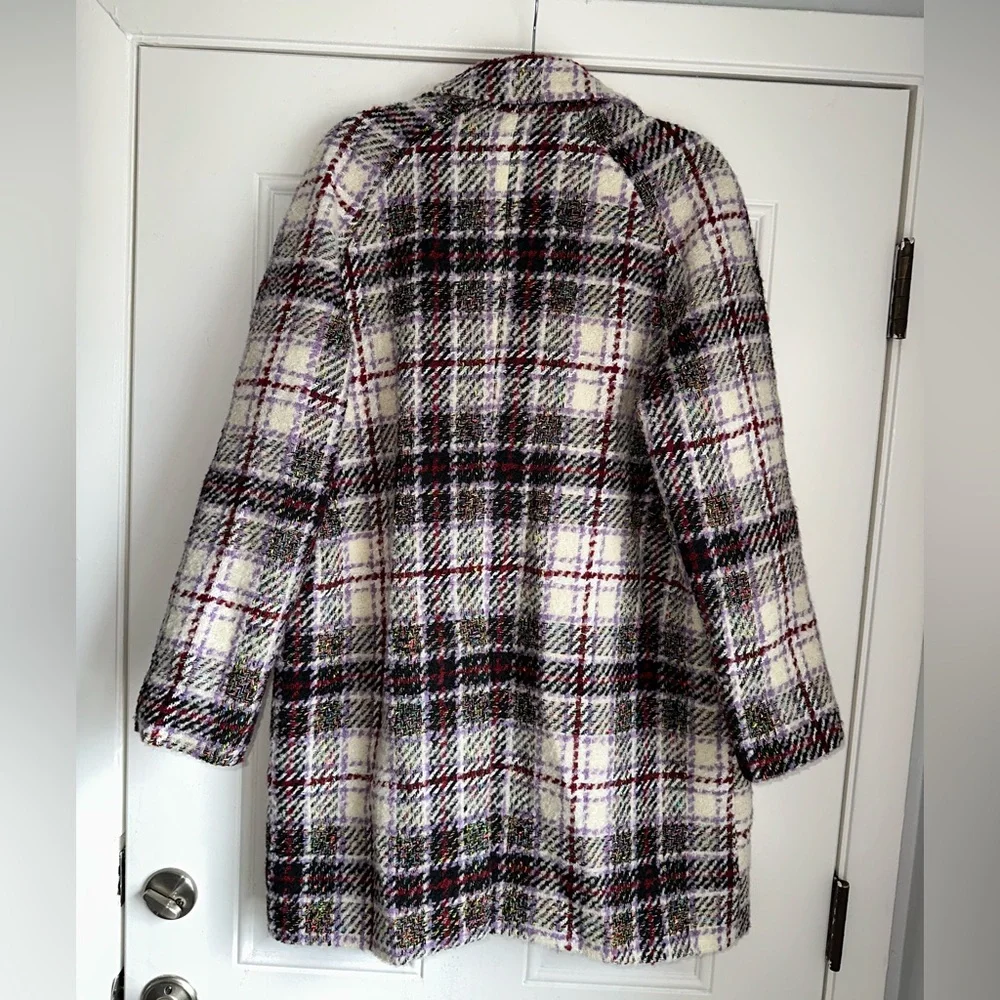 AVEC LES FILLES SIZE XL‎ plaid midi coat wool blend